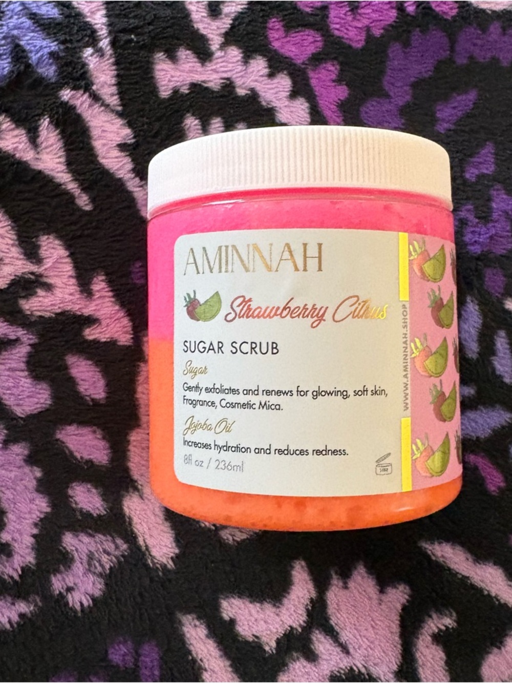 Aminnah AMNH Strawberry Citrus Pink & Orange Sugar Scrub